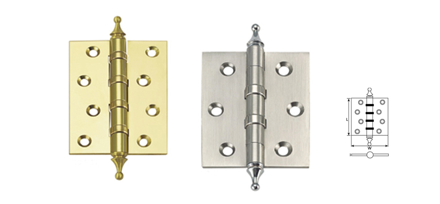 Solid Brass hinge,Crown Head,with Ball Bearing